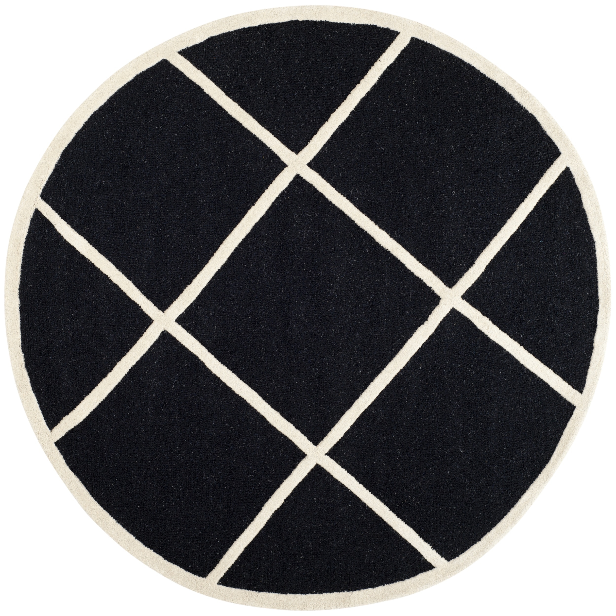 Safavieh Handmade Cambridge Moroccan Black Wool Diamond Pattern Rug