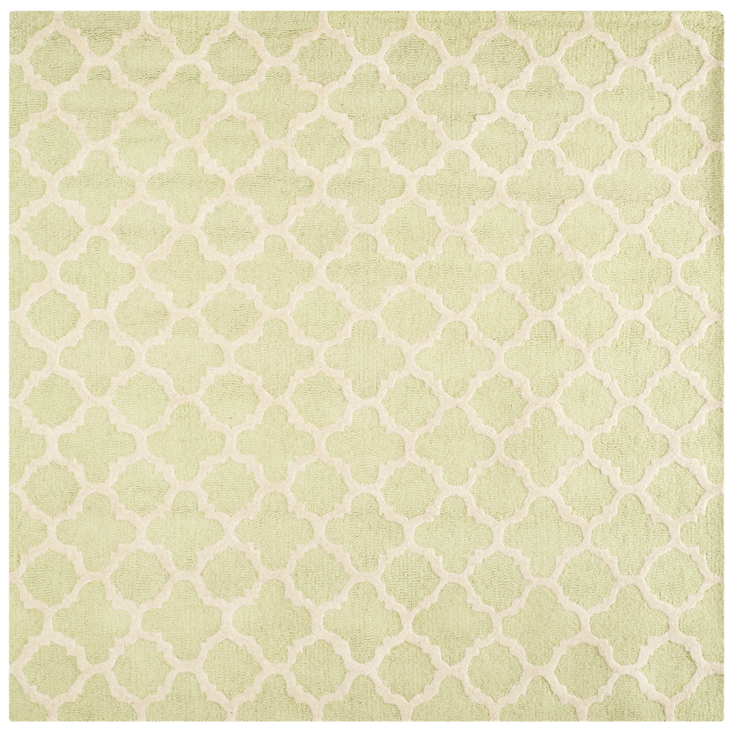 Safavieh Handmade Cambridge Moroccan Light green Small modern motif Wool Rug (6 Square)