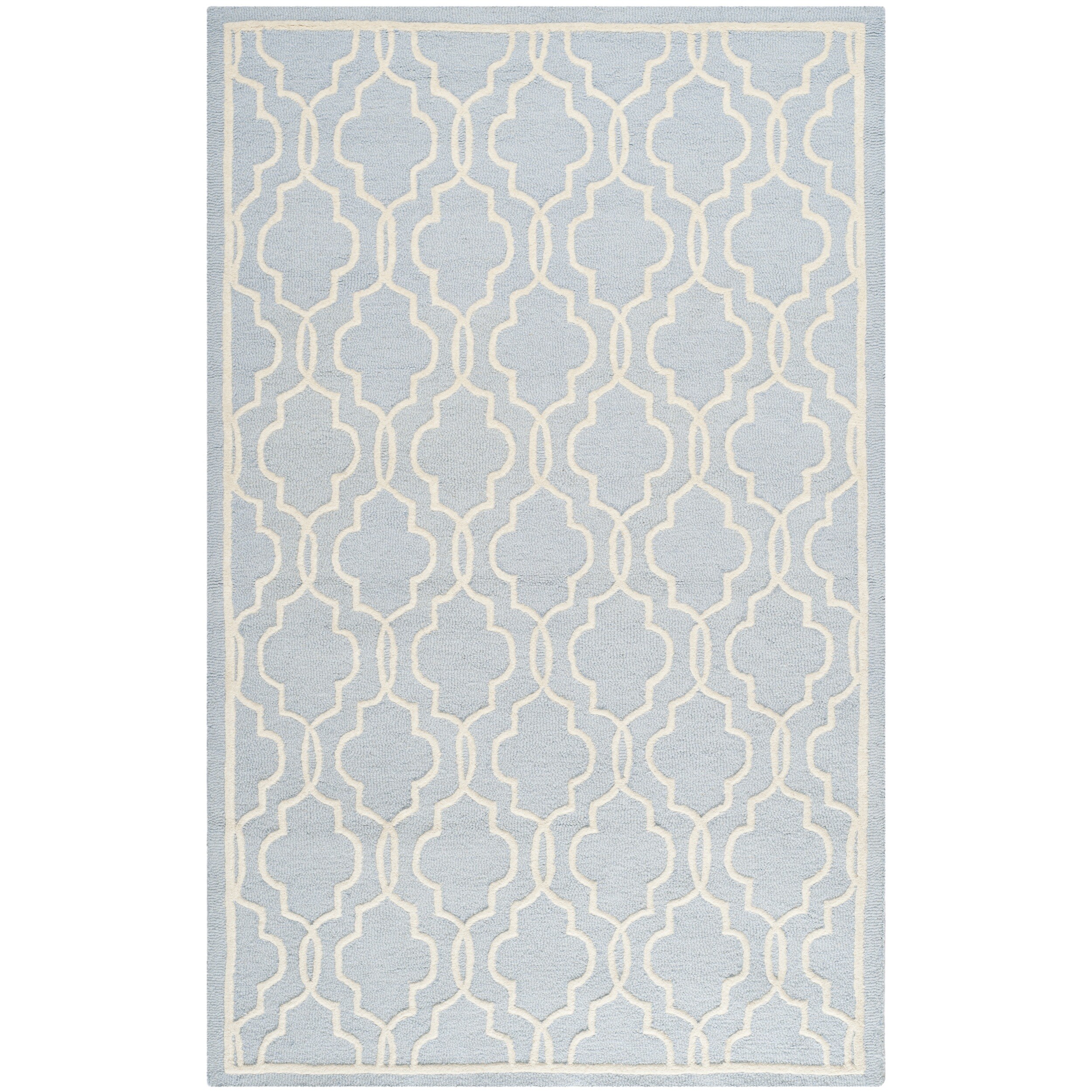 Safavieh Traditional Handmade Moroccan Cambridge Light Blue Wool Rug (5 X 8)