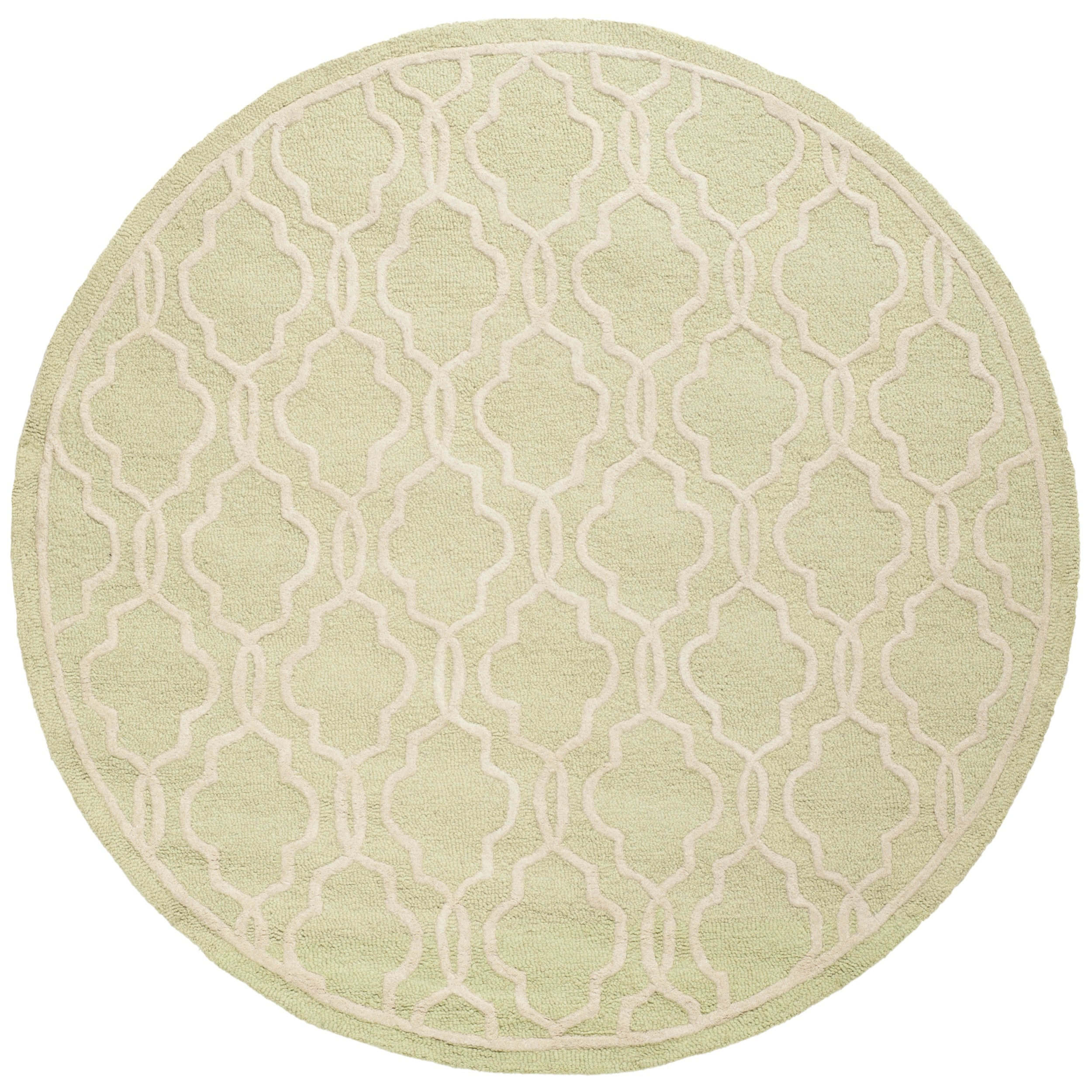 Safavieh Handmade Cambridge Moroccan Light Green Pure wool Rug (6 Round)