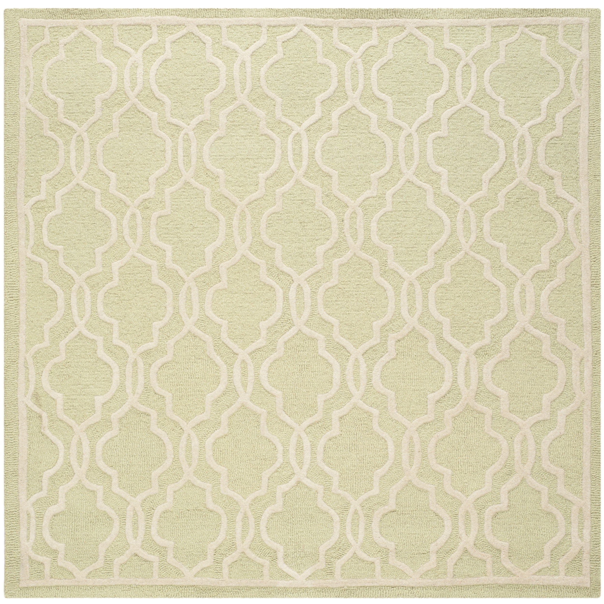 Safavieh Handmade Cambridge Moroccan Light green Angular motif Wool Rug (6 Square)