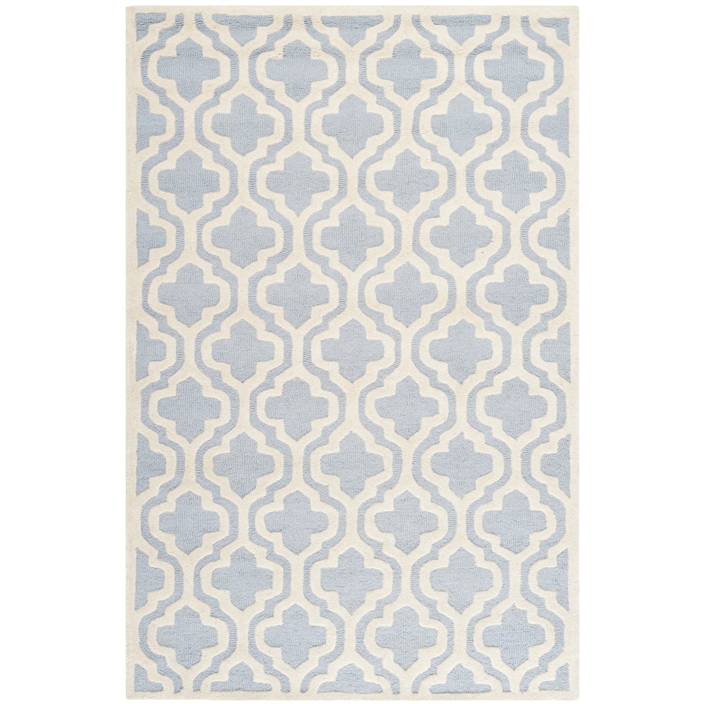 Safavieh Traditional Handmade Cambridge Moroccan Light Blue Wool Rug