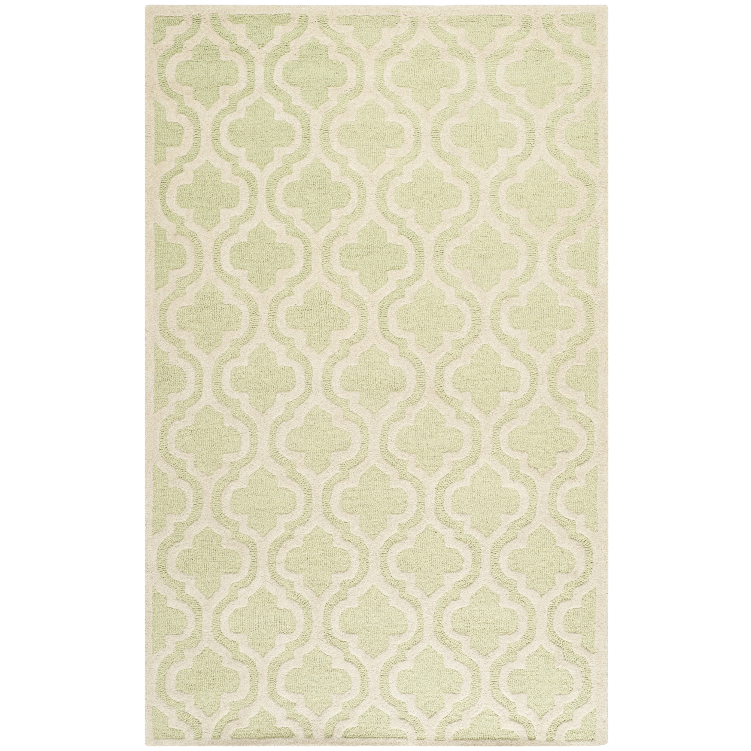 Safavieh Handmade Cambridge Moroccan Light green Geometric Indoor Wool Rug (5 X 8)