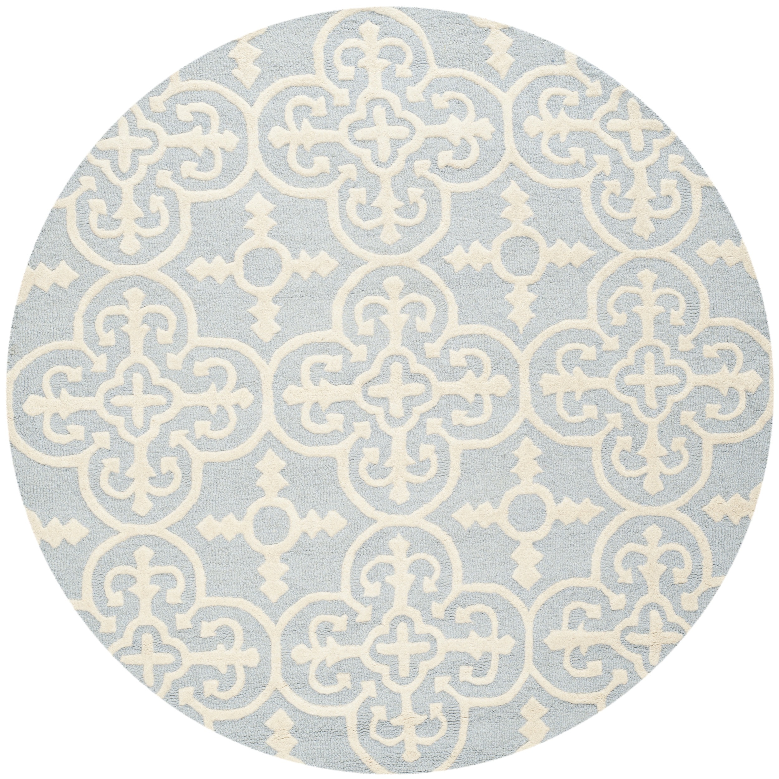 Safavieh Handmade Cambridge Moroccan Light Blue Tufted Wool Rug (6 Round)