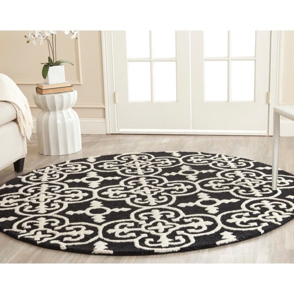 Safavieh Handmade Cambridge Moroccan Black Wool Cross Pattern Rug - 6 ...