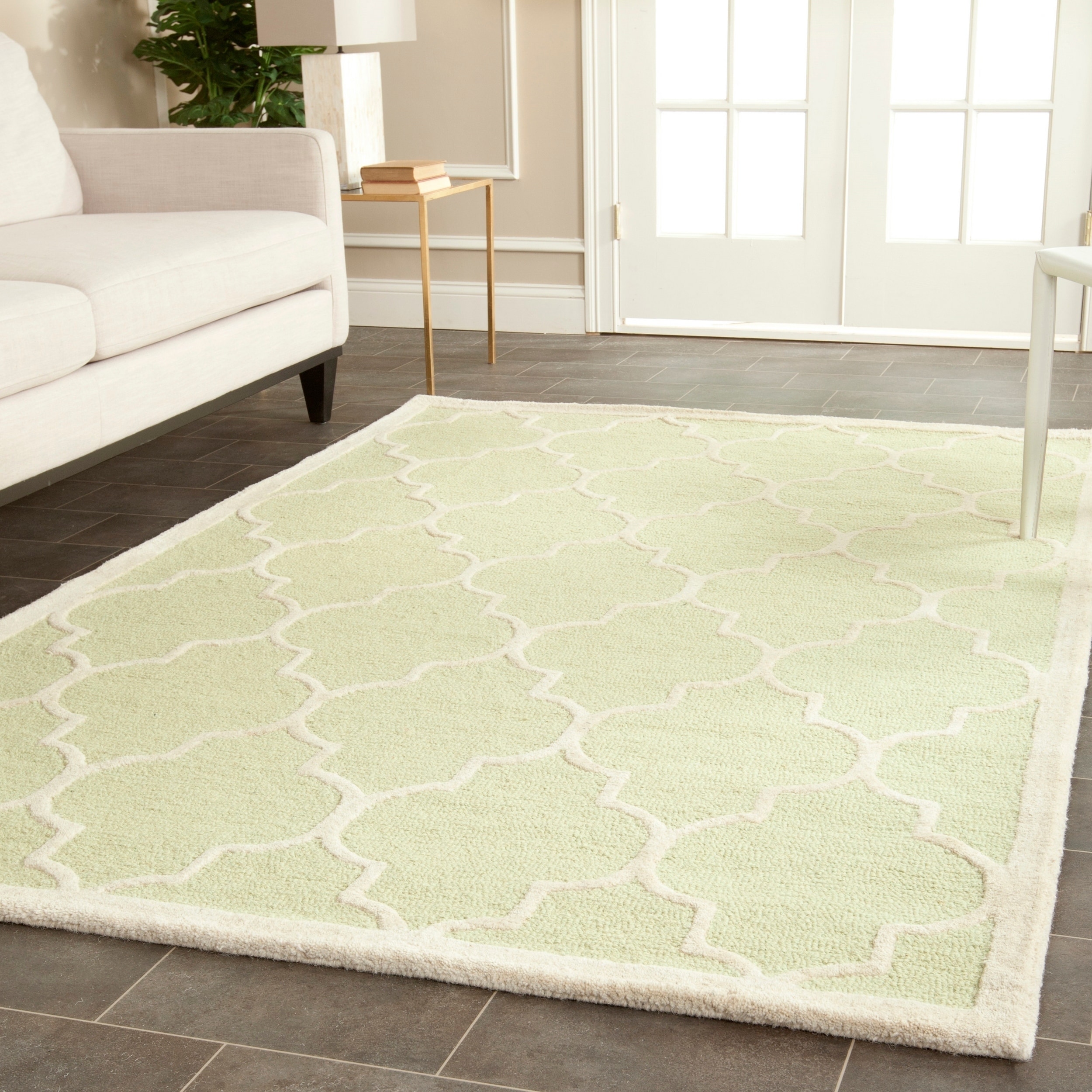 Contemporary Safavieh Handmade Cambridge Moroccan Light Green Wool Rug (4 X 6)