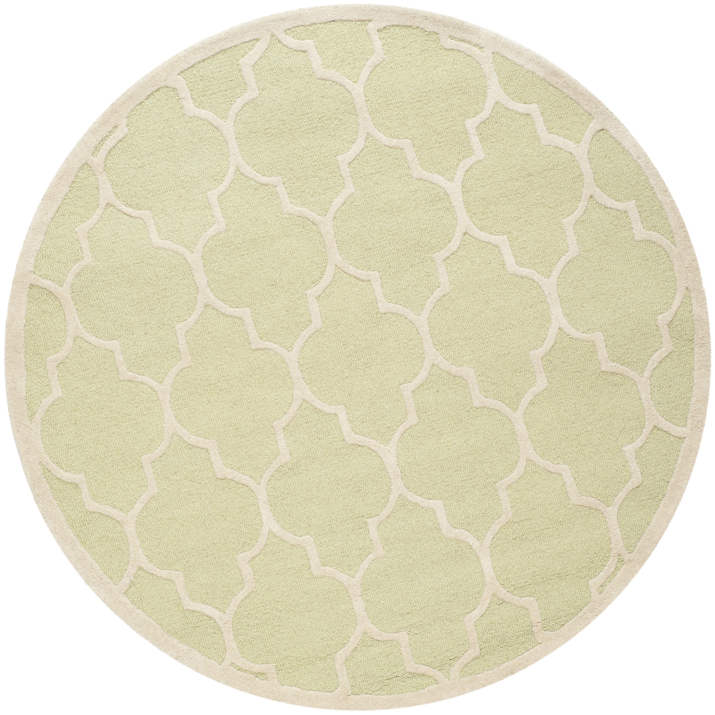 Safavieh Handmade Cambridge Moroccan Light Green Wool Rug With Canvas Backing (6 Round)