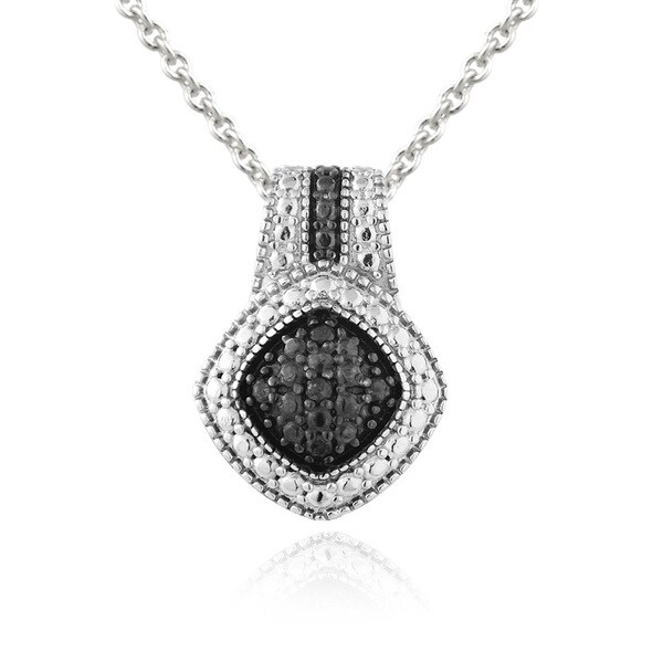 DB Designs Rhodium-plated 1/10ct TDW Black Diamond Necklace. Opens flyout.