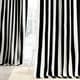preview thumbnail 1 of 9, Exclusive Fabrics Cabana Black Stripe Cotton Curtain (1 Panel)