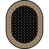 Well Woven Dallas Formal European Fl Border Diamond Field Well Woven Dallas Formal European Fl Border Diamond Field Black Beige Ivory Oval Area