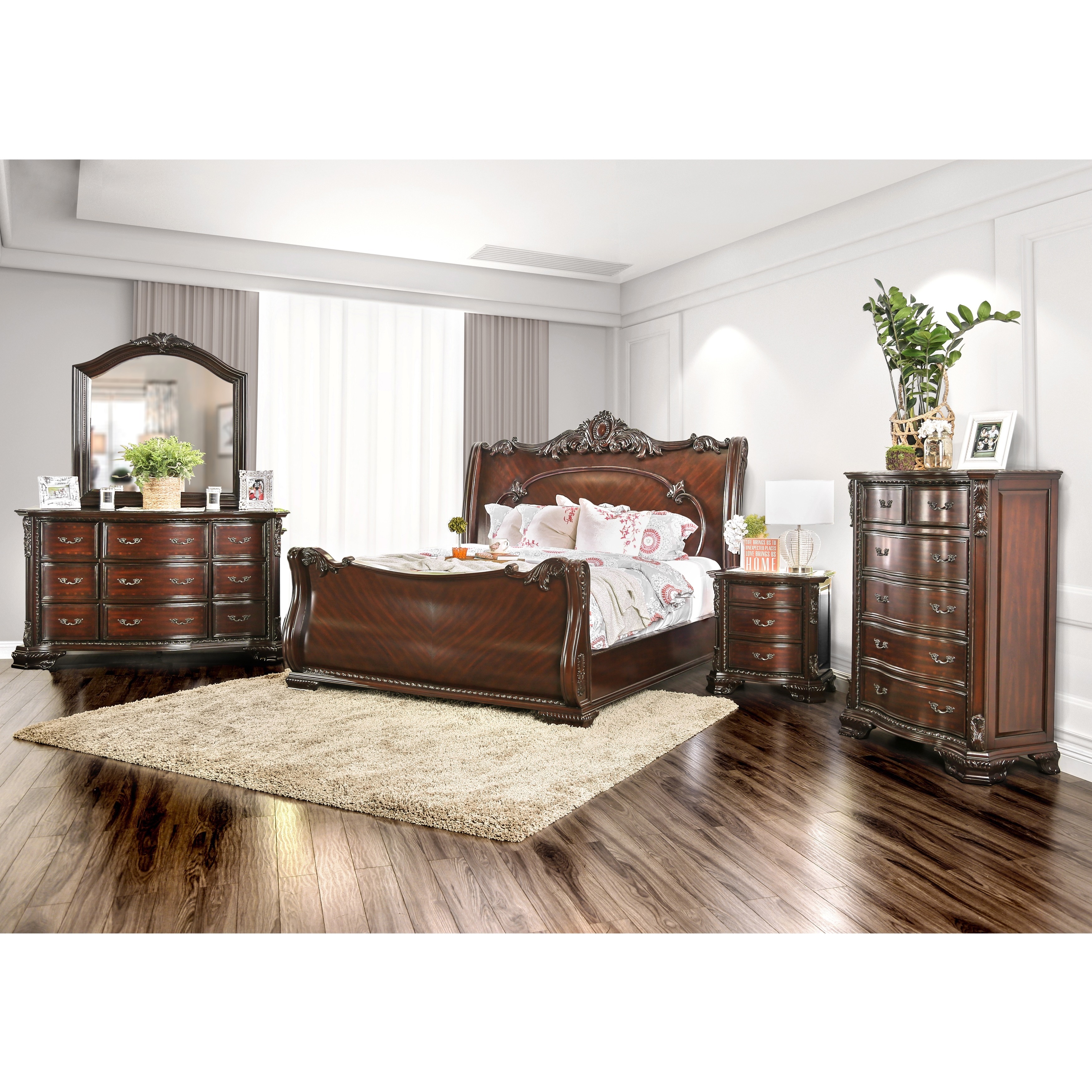 Furniture Of America Kow Cherry Cal King 2 Piece Bedroom Set