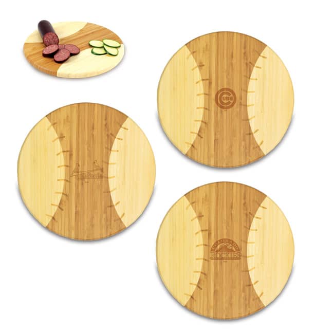 MLB National League 'Homerun!' Bamboo Round Cutting Board