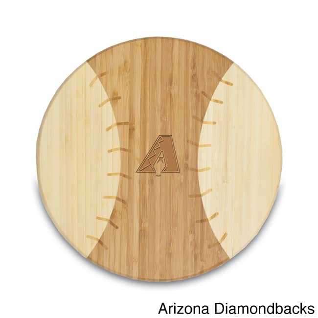 MLB National League 'Homerun!' Bamboo Round Cutting Board - Arizona Diamondbacks/Brown