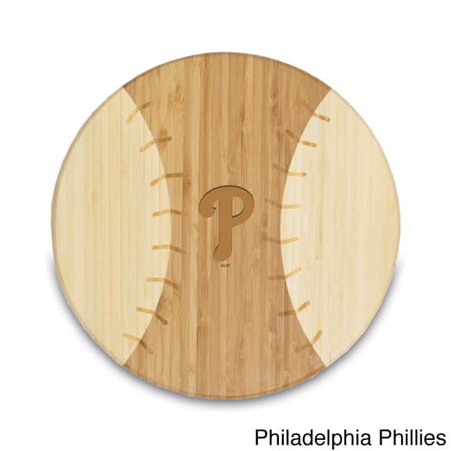 MLB National League 'Homerun!' Bamboo Round Cutting Board - Brown/Philadelphia Phillies