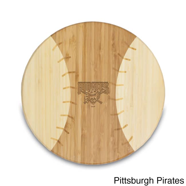 MLB National League 'Homerun!' Bamboo Round Cutting Board - Brown/Pittsburgh Pirates