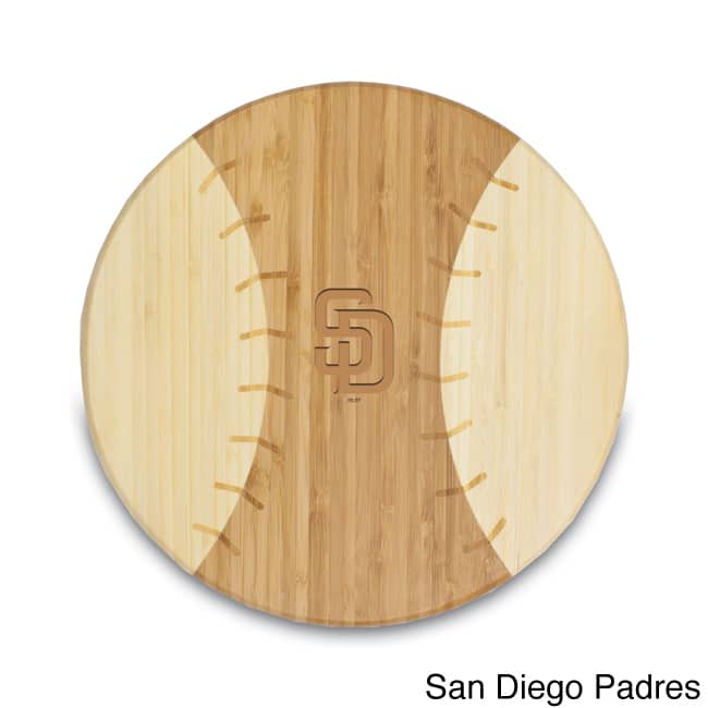MLB National League 'Homerun!' Bamboo Round Cutting Board - Brown/San Diego Padres