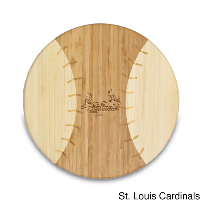 MLB National League 'Homerun!' Bamboo Round Cutting Board - Brown/St. Louis Cardinals