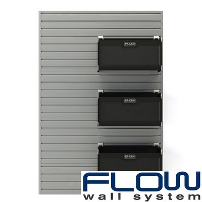 4 Piece Slatwall Panel, Soft Storage Bin Storage Set - Silver Slat Wall