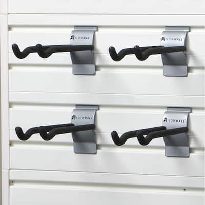4 Piece 8-Inch Long Hooks - Black