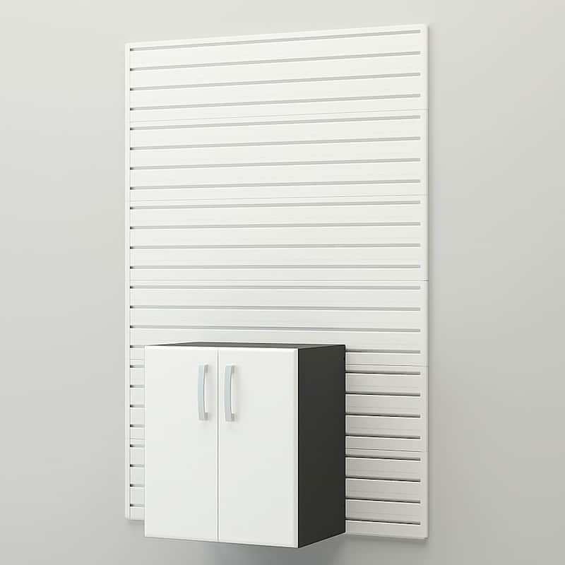 10 Piece Slatwall Panel, Cabinet, Bin Storage Set