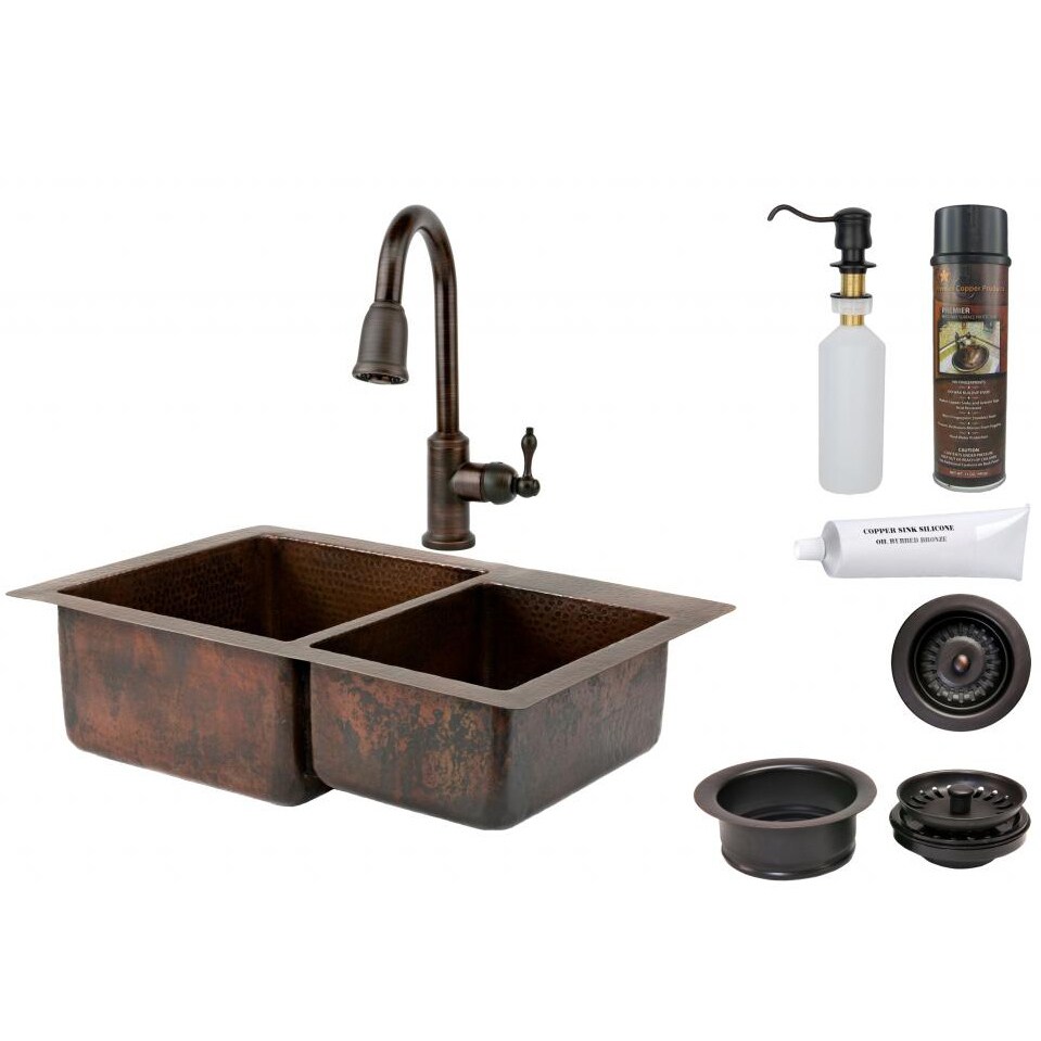 Shop Handmade Double Basin Sink And Pull Down Faucet Package