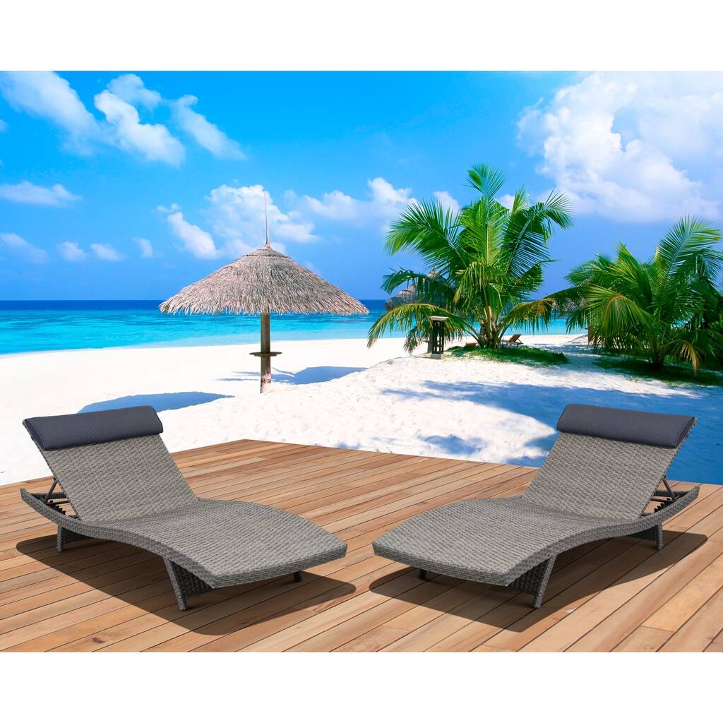 Atlantic Mykonos Grey Deluxe Loungers (Set of 2)