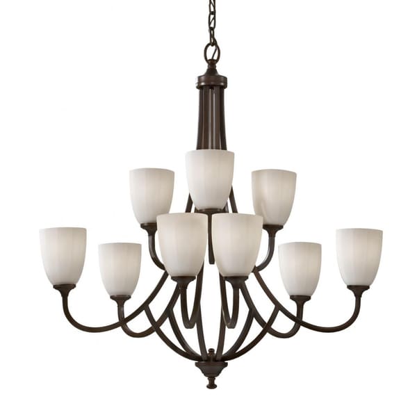 Perry Nine Light Heritage Bronze Chandelier