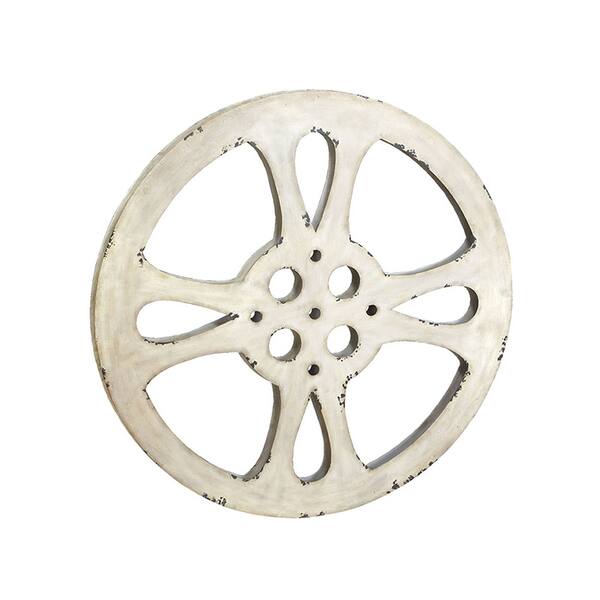 Shop Hollywood Vintage 42 Inch Antiqued White Metal Film Reel