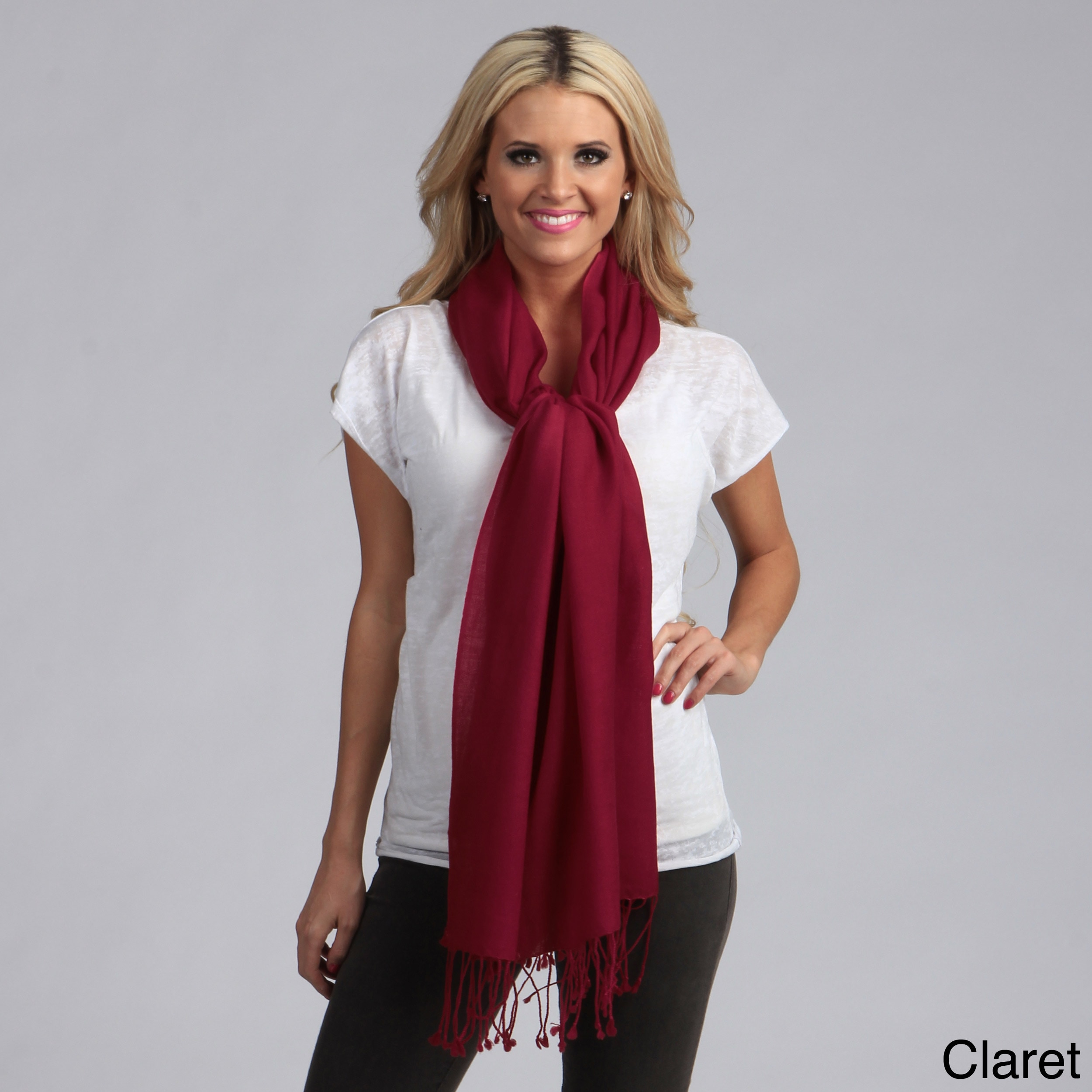 Womens Merino Wool Fringe edge Scarf