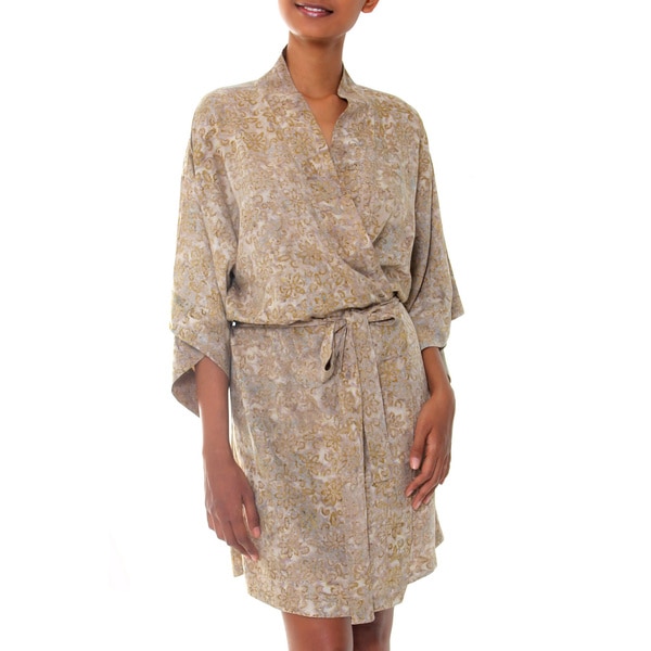 Shop Handmade Rayon Autumn Jasmine Batik  Robe Indonesia  