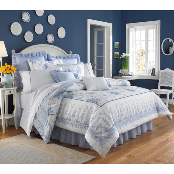 Shop Laura Ashley Sophia Cotton 4 Piece Comforter Set Free