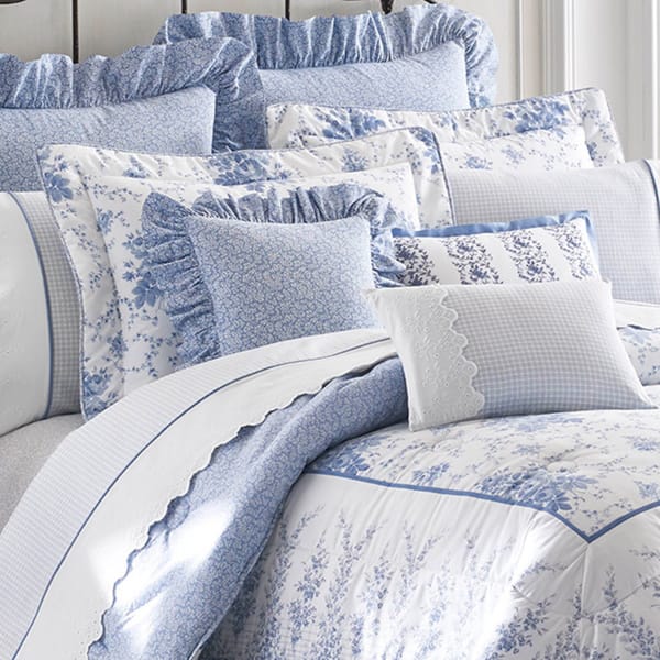 Shop Laura Ashley Sophia Cotton 4 Piece Comforter Set Free