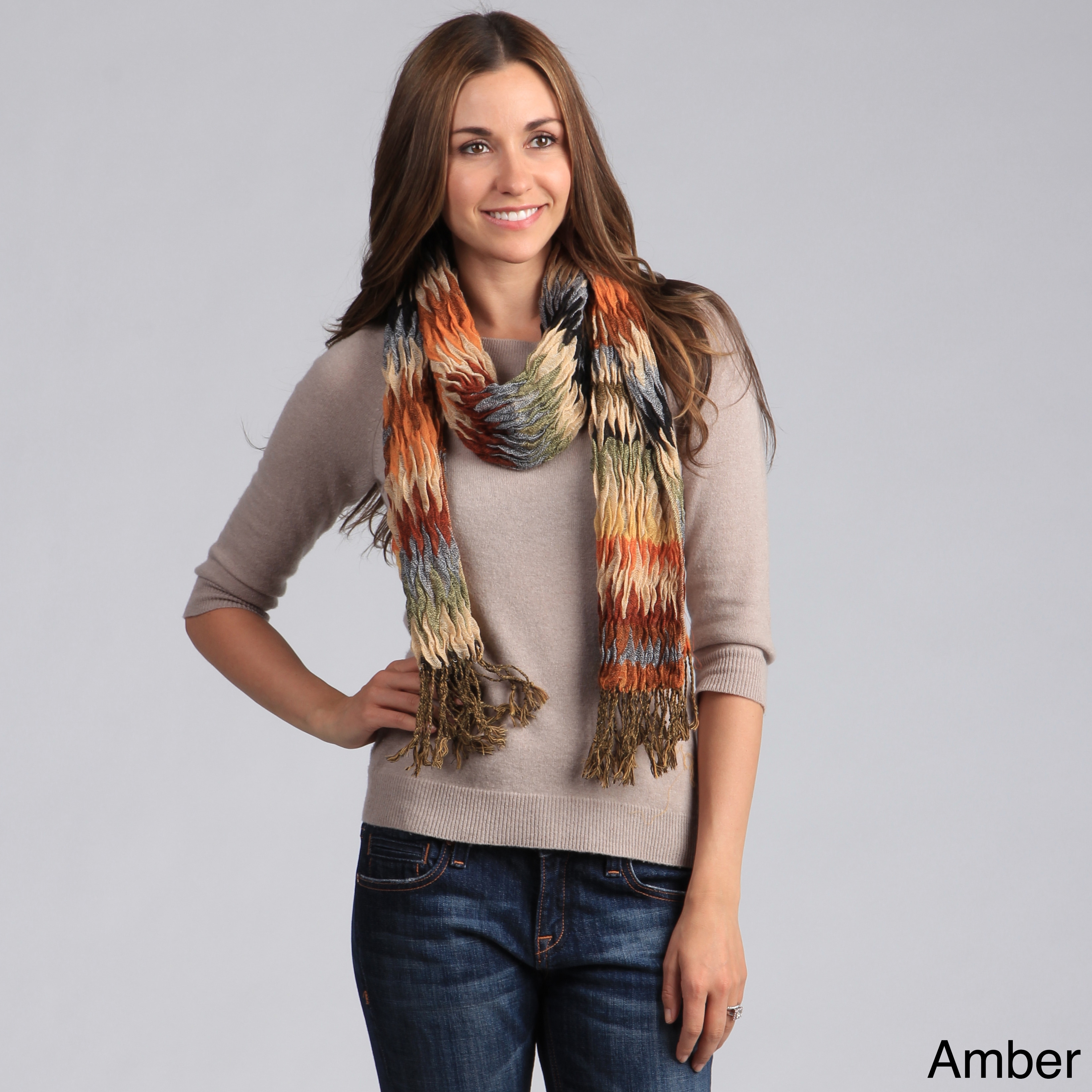 Womens Zig Zag Print Scarf