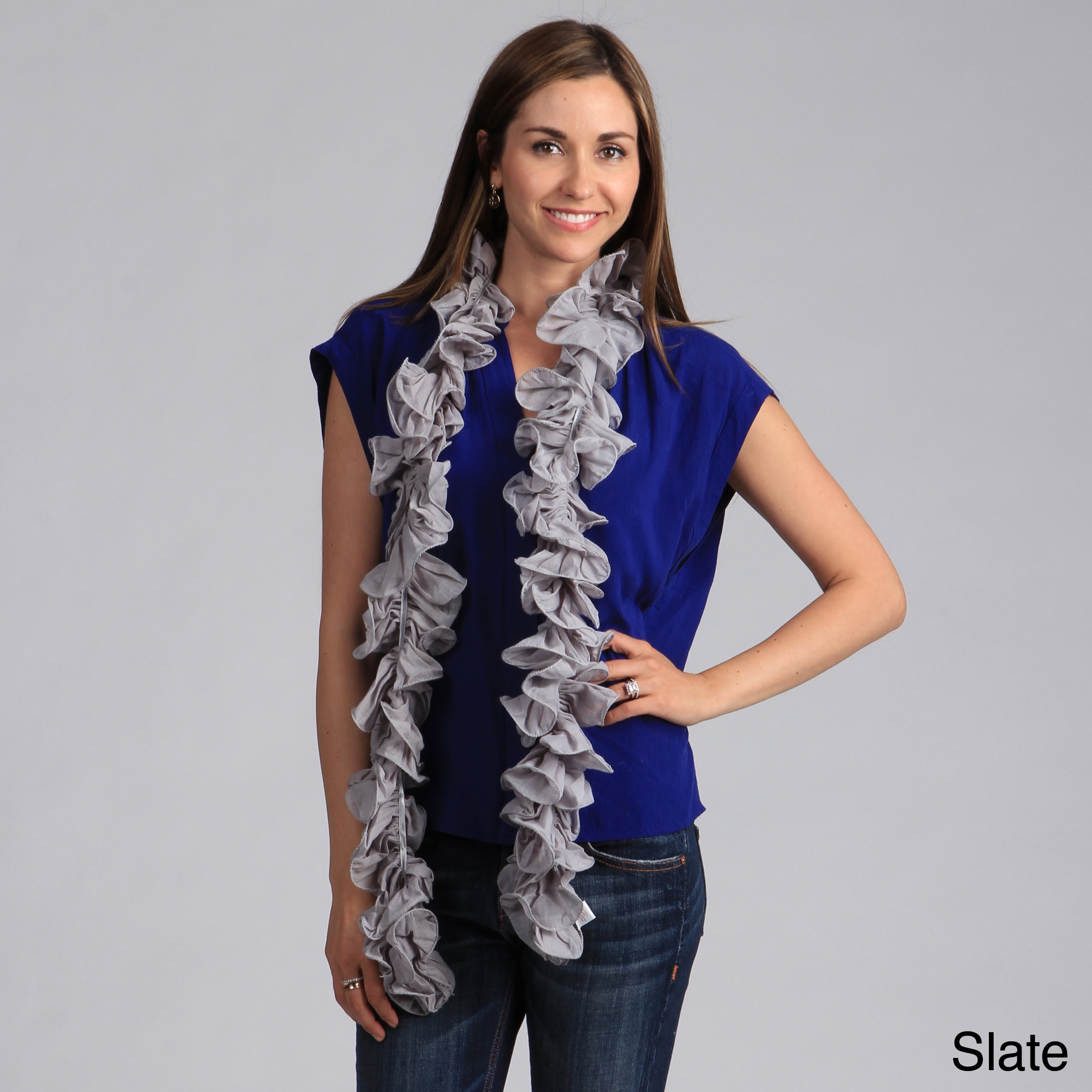 Saro Long Ruffled Scarf