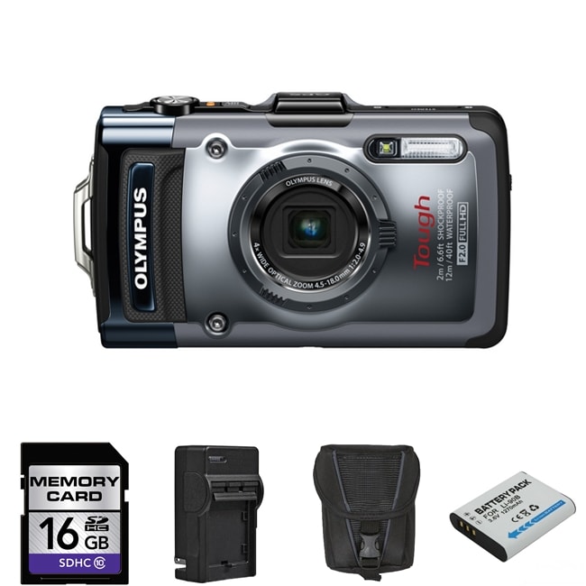 Olympus Tough TG 1 iHS 12MP Waterproof Digital Camera with 16GB Bundle