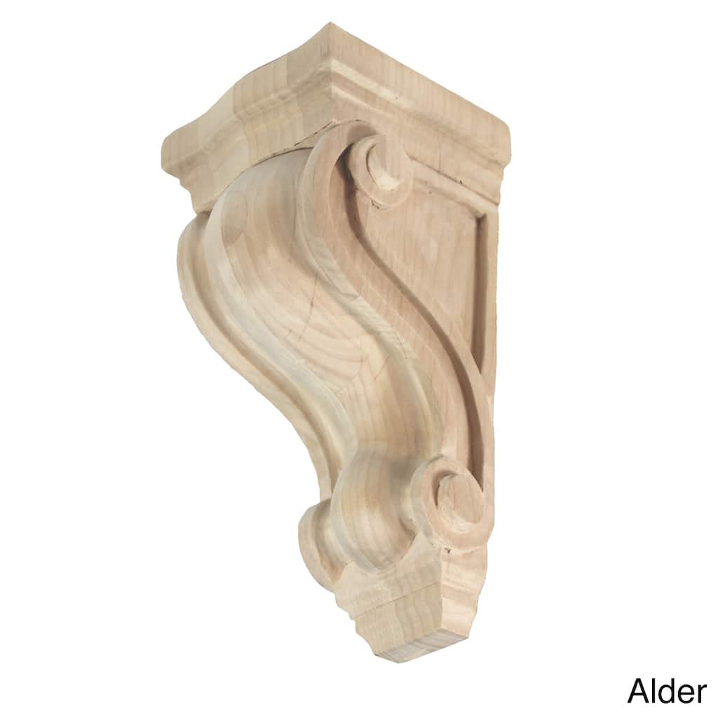Hand-carved Unfinished Solid Hardwood Corbel