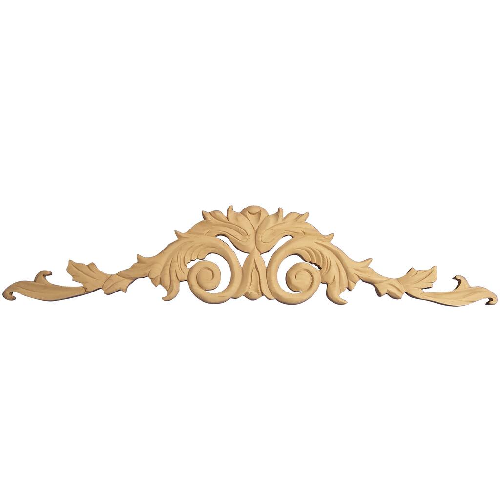 Hand-carved Solid Hardwood Acanthus Leaf Applique