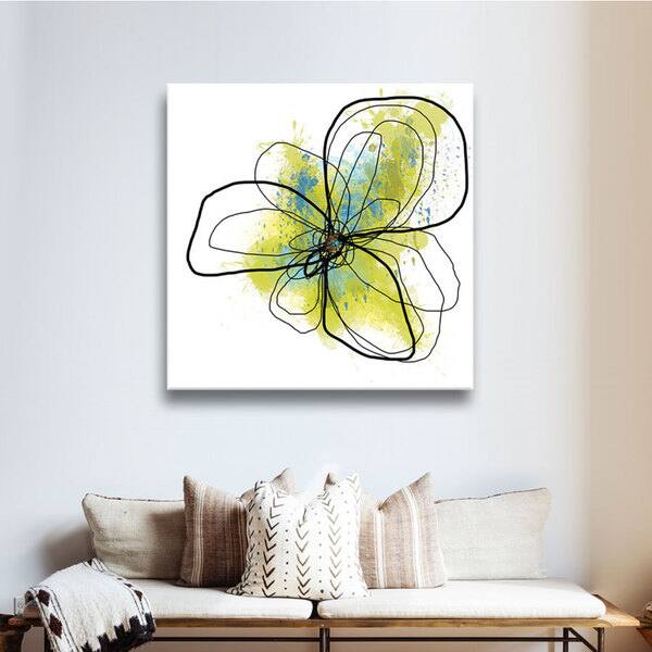 Jan Weiss 'Citron Petals II' Gallery-Wrapped Canvas - Overstock - 7958285
