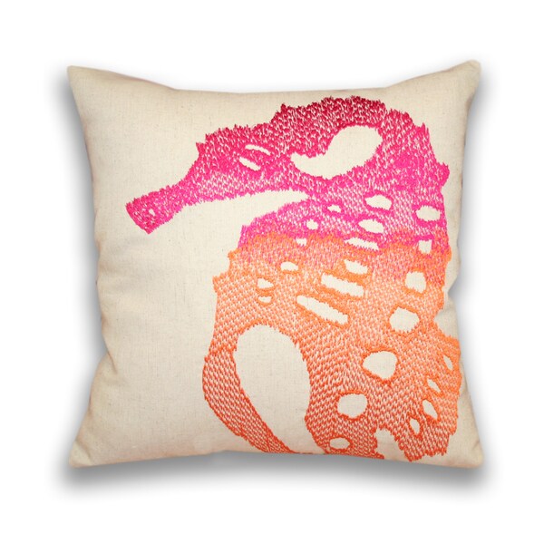 Ombre Sea Horse 16-inch Square Down Filled Pillow. Opens flyout.