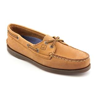 leather sperrys women's