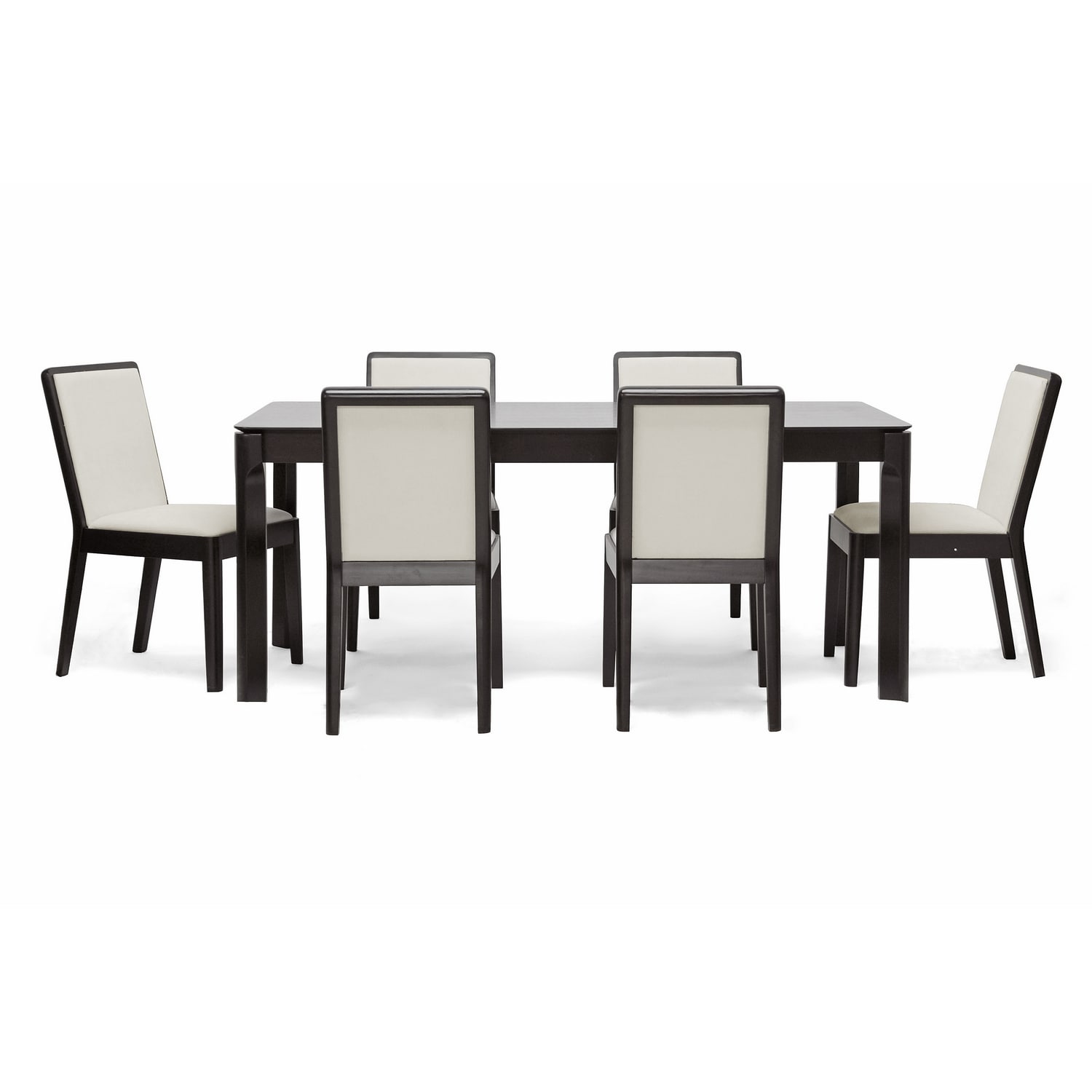 Baxton Studio Maeve 7 piece Dark Brown Modern Dining Set