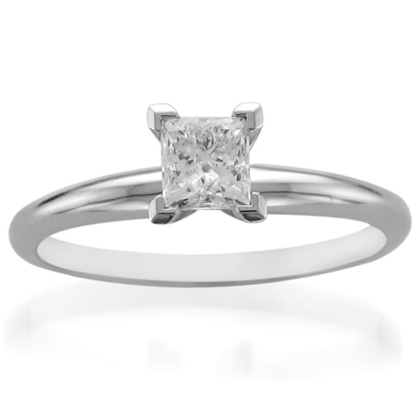 Platinum 1/2ct TDW Diamond Solitaire Engagement Ring (H I, I1 I2