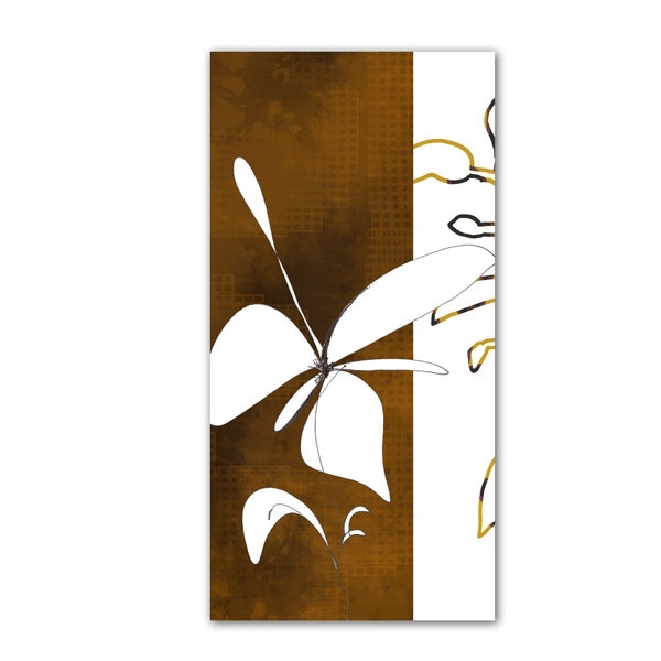 Jan Weiss 'Espresso Foral I' Unwrapped Canvas ArtWall Canvas