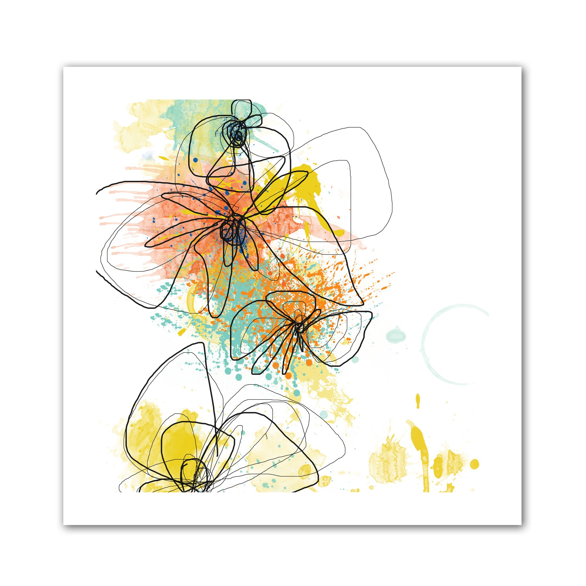 Jan Weiss 'Orange Botanica' Unwrapped Canvas - Multi  Mini-image