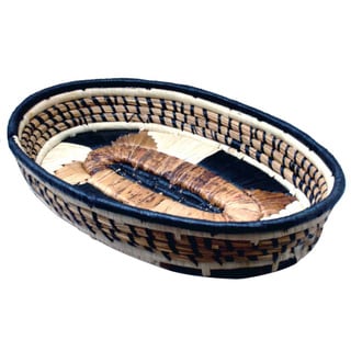 Shop Ceromonial 12 Inch Oval Basket Kenya Overstock 7963044