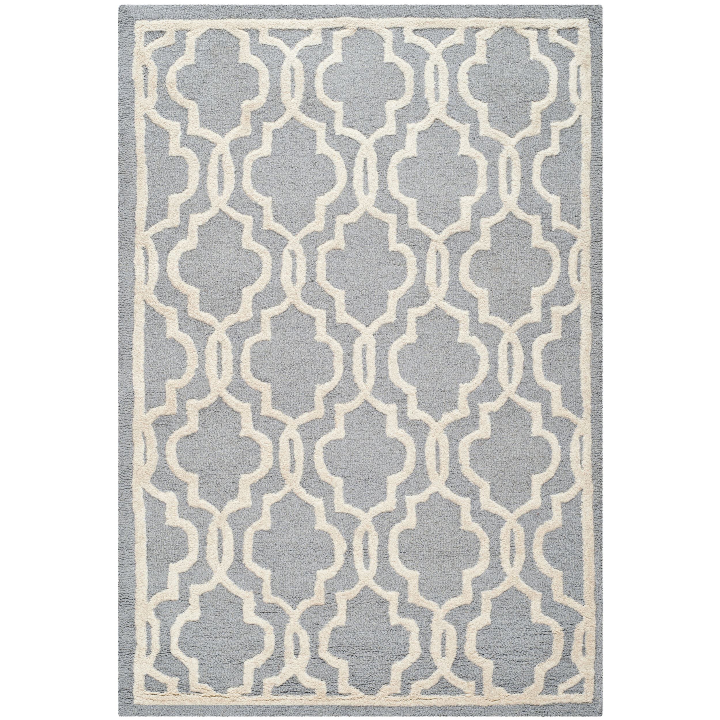 Safavieh Handmade Cambridge Moroccan Silver Comfortable Wool Rug (4 X 6)