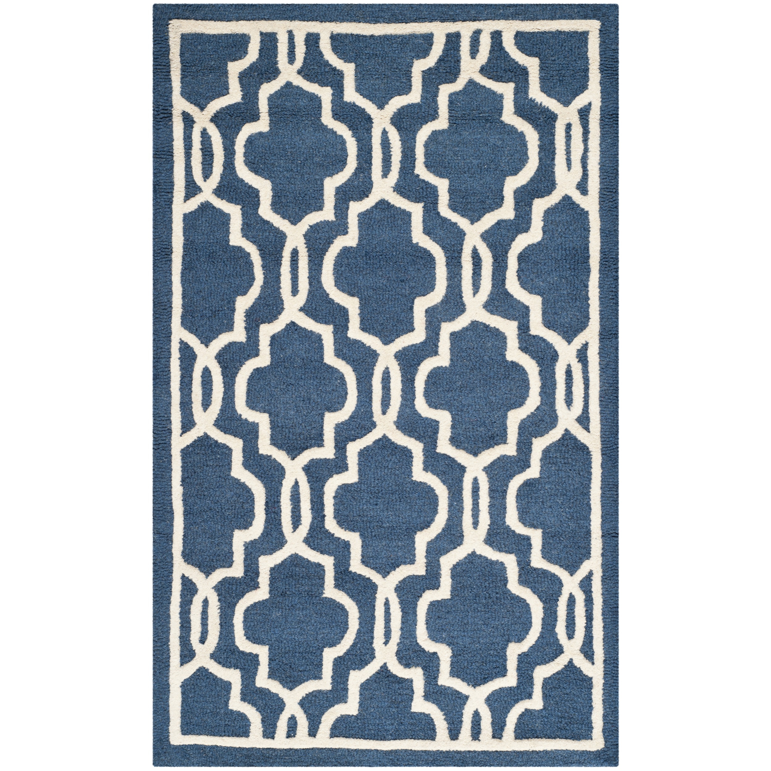 Safavieh Handmade Moroccan Cambridge Navy Wool Rug (3 X 5)