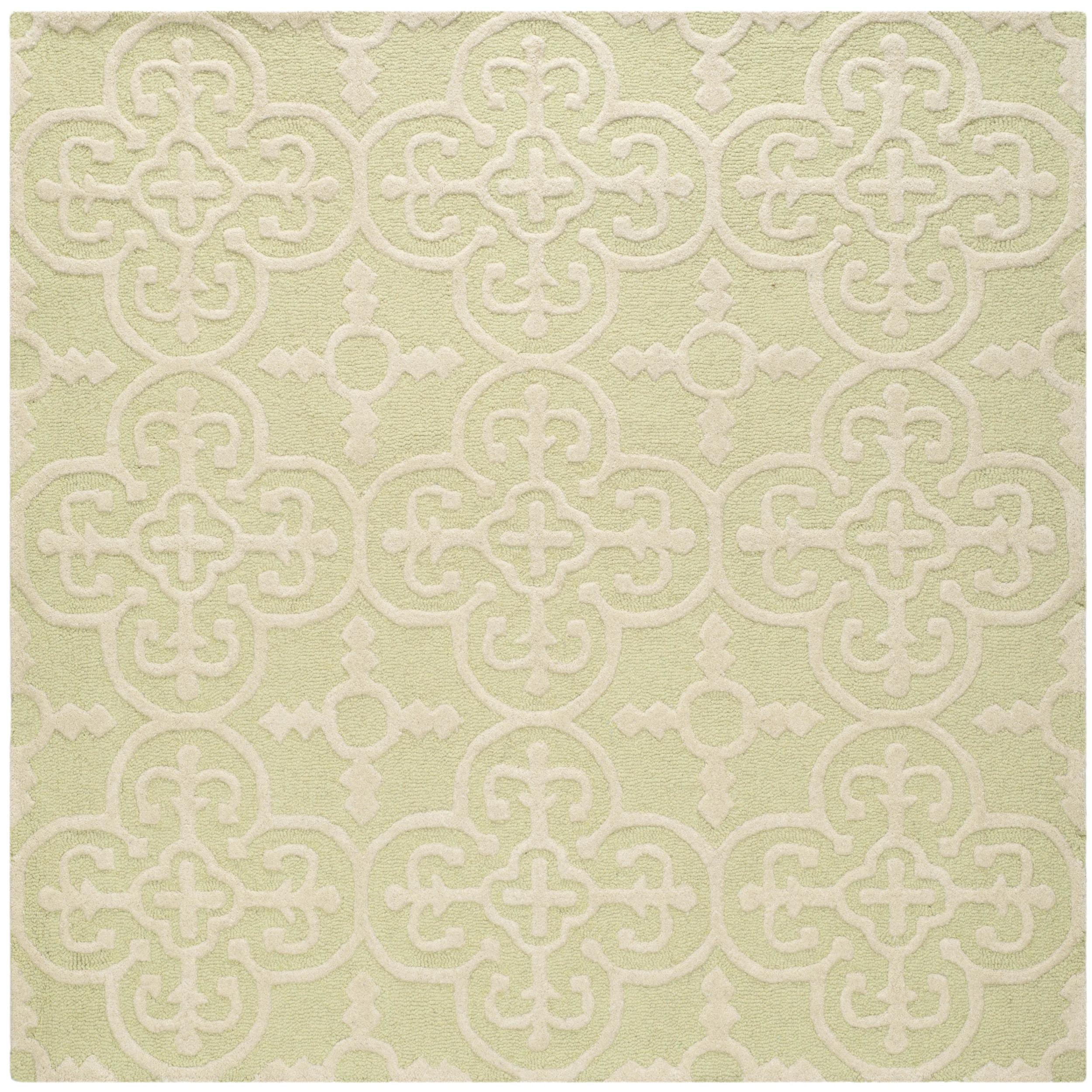 Safavieh Handmade Cambridge Moroccan Light green Clover motif Wool Rug (6 Square)