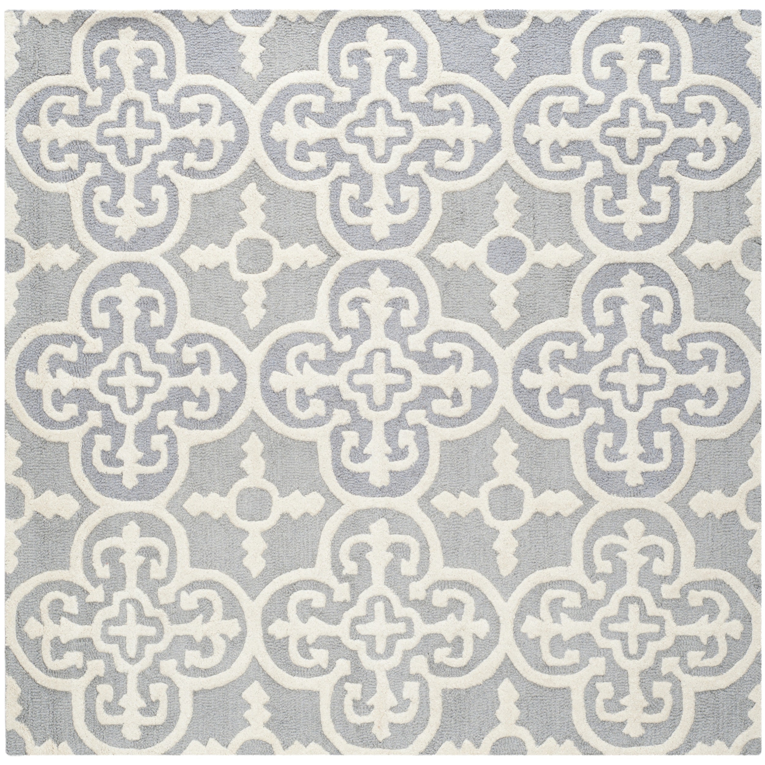 Safavieh Handmade Cambridge Moroccan Silver Oriental motif Wool Rug (6 Square)