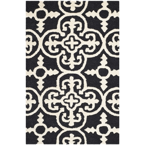 Safavieh Handmade Abstract Moroccan Cambridge Black Wool Rug - 3' x 5'